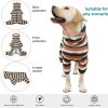 Dog Jumpsuit, Extra Large Stretch, 6XL, Yellow-Green Bar, for Medium-Sized, Adult Dogs, Surgical Recovery Dog Clothing, Polyester