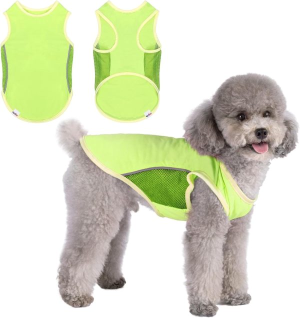 UPF 50+ Sun Protection Dog Shirt,Quick-Dry Soft Dog Clothes for Medium Dogs Boy, Breathable Lightweight Dog Tshirts with Reflective Strip Sleeveless Dog Vest Pet Apparel Cat Outfit