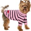 Pet Dog Striped T-Shirt Dogs Cats Cotton Vest Spring Summer Pet Apparel Tee Shirt Suitable for Small and Medium Large Pets French BullDog Bichon