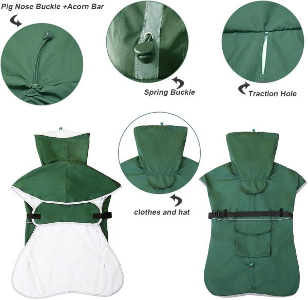 Pet Large Dog Raincoat Apparel Poncho Waterproof for Medium Large Sized for Dog Raincoat (Green, 6XL)