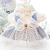 Dog Princess Dresses for Small Dogs Lolita Clothes Bow Costume Pet Girl Cute Coat Outfits Fall Blue Costumes (M,Blue)