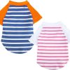 Dog Clothes for Small Dog, Breathable Stretchy Dog Raglan Shirt, Soft Comfortable Cat Puppy Kitten Pet Apparel Outfits (S（1-4lb）, Orang Blue & White Pink)