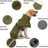 Dog Raincoat - Waterproof Dog Winter Jackets Windproof Coat with Velvet Inner Winter Dog Rain Coat with Reflective Strip,Black XL