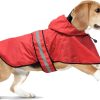 Waterproof Dog Raincoats - Adjustable Lightweight Pet Rain Coat Dog Slicker Poncho, Safety Dog Raincoats with Reflective Strip and Leash Hole for Small, Medium, Large Dogs (X-Large, RED)