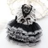 Dog Wedding Dresses for Small Dogs Lolita Clothes Princess Cat Costume Lace Black Pet Girl Cute Coat Outfits Summer Costumes (M,Black)