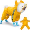 61vbpzBjJOL._AC_SL1500 Waterproof Dog Raincoat, Adjustable 4-Legged Dog Rain Jacket with Hood and Leash Hole Reflective Lightweight Outdoor Rain Poncho Gear for Dogs Suitable for Small and Medium Dogs(Bule,X-Large)