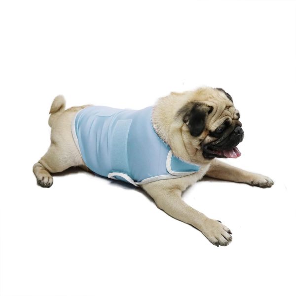 Dog Anxiety Vest, Comfort Dog Anxiety Relief Coat, Breathable Dog Calming Vest for Thunderstorm, Travel, Fireworks, Vet Visits (M,Light Grey)