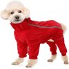 Dog Winter Coat with Legs,Water Resistant Dog Jumpsuit,Full Body Dog Clothes,Fleece Lined Dog Jacket,Reflective Zipper up Closure Snowsuit Ideal for Small Medium Dog Outdoor-Black-S