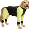 Dog Jumpsuit for Medium Large Dogs，4 Legged Recovery Dog Onesie Large Size Dog,Waterproof Blue Zip Up Dog Clothes,Big Dog Pajamas Pjs Gifts Girl Boy,Full Belly (Blue, 36)