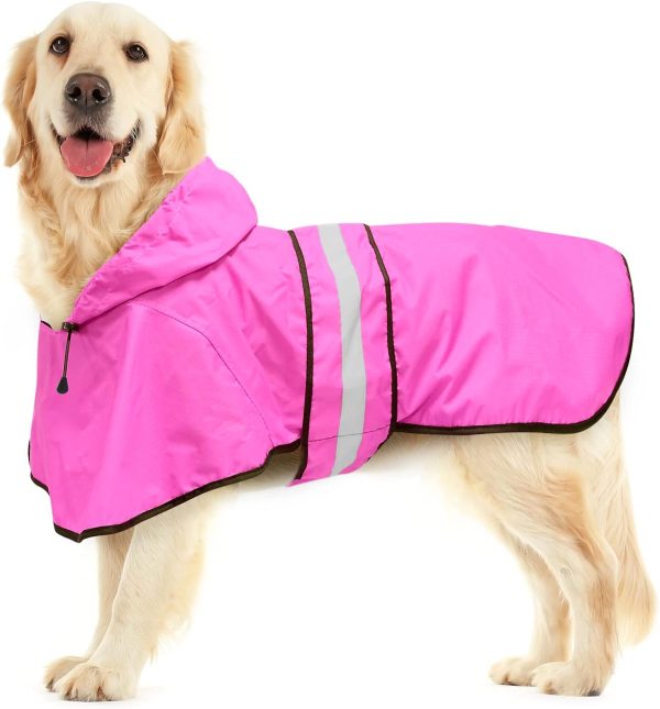 61zQrU6A5bL._AC_SL1500 Dog Raincoat-Reflective Dog Rain Coat with Hoodie, Waterproof Lightweight Adjustable Dog Rain Jacket Poncho Slicker for Small Medium and Large Dogs (Medium, Blue)