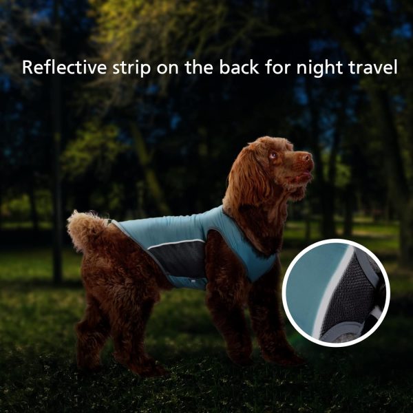 UPF 50+ Sun Protection Dog Shirt,Quick-Dry Soft Dog Clothes for Medium Dogs Boy, Breathable Lightweight Dog Tshirts with Reflective Strip Sleeveless Dog Vest Pet Apparel Cat Outfit