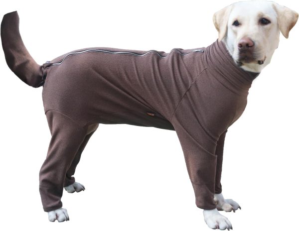 Extra Large Dog Pajamas Pjs Bodysuits Full Body Coverage Onesie Clothes Anxiety Calming Surgery Recovery Suit for Great Dane, Dark Green, 4X-Large