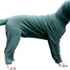 Extra Large Dog Pajamas Pjs Bodysuits Full Body Coverage Onesie Clothes Anxiety Calming Surgery Recovery Suit for Great Dane, Dark Green, 4X-Large