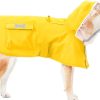 Dog Waterproof Raincoat with Poncho Hoodie, High Reflective Adjustable Yellow Pet Rain Jacket with Leash Hole for Small Medium and Large Dogs (Yellow, XXXX-Large)