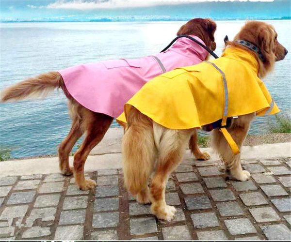 Dog Raincoat Reflective Waterproof Lightweight Adjustable Dog Rain Jacket with Hood for Small Medium Large Dogs (Pink, Medium)