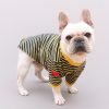 71Bs2WSVEbL._AC_SL1376 Striped Dog TShirts for Small Medium Dogs Boy Girl, Spring Summer Dog T Shirt Sweatshirt for French Bulldogs Pugs Chihuahua, Embroidered Hearts On Sleeves(L)