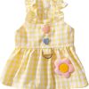 Dog Dress Soft Breathable Puppy Dresses Elegant Princess Lace Floral Pet Dress with Sunflower for Small Dog