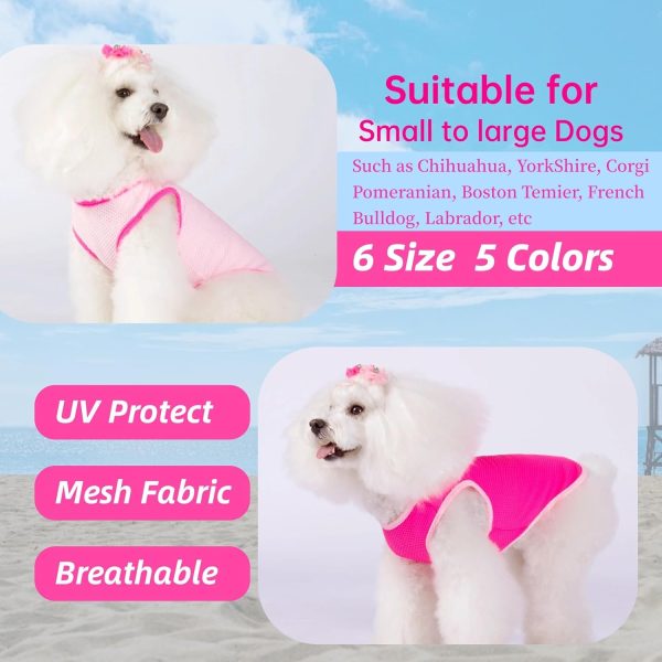 2 Pack Quick Dry Dog Shirt, Lightweight Mesh Breathable Dog Clothes for Small Dogs Girl,Sun-Protection Sleeveless Shirts for Dog&Cat Puppy Vest Pet Apparel