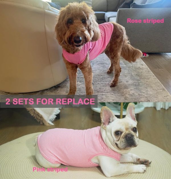 71DVlELMuxL._AC_SL1500 Dog Shirt,Combed Cotton T-Shirts,Soft Cool Boy Girl Tee for Extra Large Dogs Labrador,Pink Rose Striped XXXL