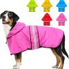 71DrUkTJrNL._AC_SL1500 Dog Raincoat-Reflective Dog Rain Coat with Hoodie, Waterproof Lightweight Adjustable Dog Rain Jacket Poncho Slicker for Small Medium and Large Dogs (Medium, Blue)