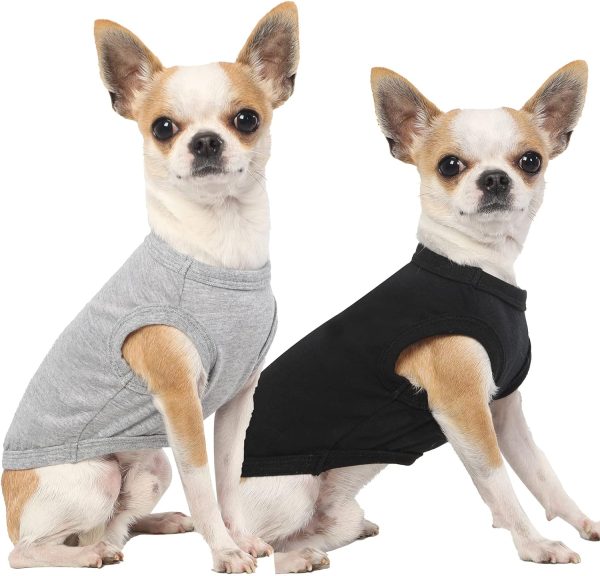Dog Shirt,Combed Cotton T-Shirts,Soft Cool Boy Girl Tee for Small Dogs Kitty Puppy Chihuahua,Grey Striped S