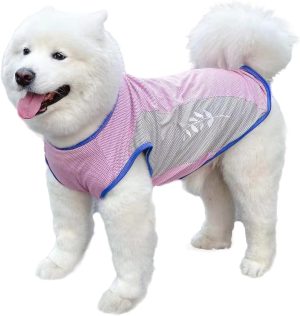 Dog Cooling Vest,Summer Cooling Jackets for Dog,Lightweight Dog Cooling Shirt,Evaporative Microfiber Dog Sun Shirt,Suitable for Medium and Large Dogs Outdoor Walking (Pink, 9XL-55-66 lbs)