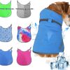 Dog Clothes Summer Cool Down, 3 Layers Special Water Cooling Materials, Reversible, Wet Reveal, Reflective Dog Cooling Vest Dog Coat, Having Dog Harness Hole for Small Medium Large Dog
