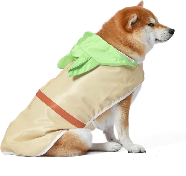 Pets Yoda Raincoat- Large | L Yoda Raincoat for Dogs  for Pets | Raincoat for Dogs with Leash Attachment Slit in Yoda Design Size Large