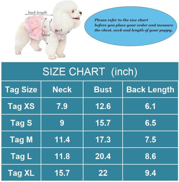 Dog Wedding Detachable Dress Breathable Tulle Tutu Doggie Apparel Skirts Clothes Pet Outfits for Small Dogs Birthday Party Dresses (Pink, M)