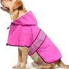 Waterproof Dog Raincoats - Adjustable Lightweight Pet Rain Coat Dog Slicker Poncho, Safety Dog Raincoats with Reflective Strip and Leash Hole for Small, Medium, Large Dogs (X-Large, RED)