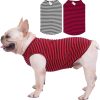 71LwcKFnMkL._AC_SL1500 Dog Shirts Cotton Striped T-Shirts, Breathable Basic Vest for Puppy and Cat, Super Soft Stretchable Doggy Tee Tank Top Sleeveless, Fashion & Cute Color for Boys and Girls (XXL, Rainbow)
