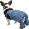 Dog Denim Jumpsuit Overalls, Dog Jeans Overalls Clothes, Puppy Costumes for Small Medium Dogs Cat