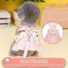 Cute Plaid Dog Dress Harness Leash Set for Small Medium Dog Cats Girl Pink Summer Pet Clothes Bowknot Puppy Princess Dresses Holiday Party Costume Outfits Chihuahua Yorkie Clothing（Pink,L）
