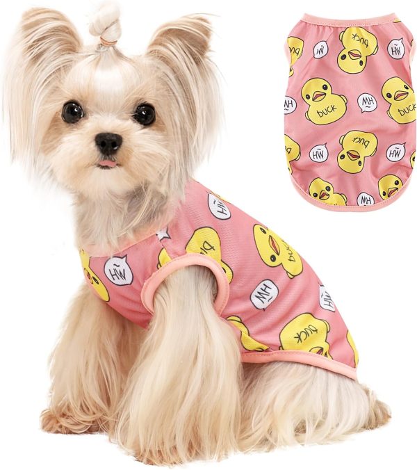 Dog Shirts for Small Dogs Girl Boy Dog Clothes Vest Cute Small Dog Shirt Soft Elastic Puppy Clothes Shirt Vest Pet T-Shirt Breathable Puppy Cat Clothes Tiny Dog Outfit Apparel