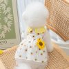 Dog Dress Soft Breathable Puppy Dresses Elegant Princess Lace Floral Pet Dress with Sunflower for Small Dog