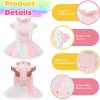 Small Dog Harness Dress Pink Cute Rainbow Tutu Dresses for Dogs Princess Summer Puppy Dog Dress for Small Dogs Girl Cat Dresses Clothes for Cats Only Shih Tzu Chihuahua Dog Clothes, Small