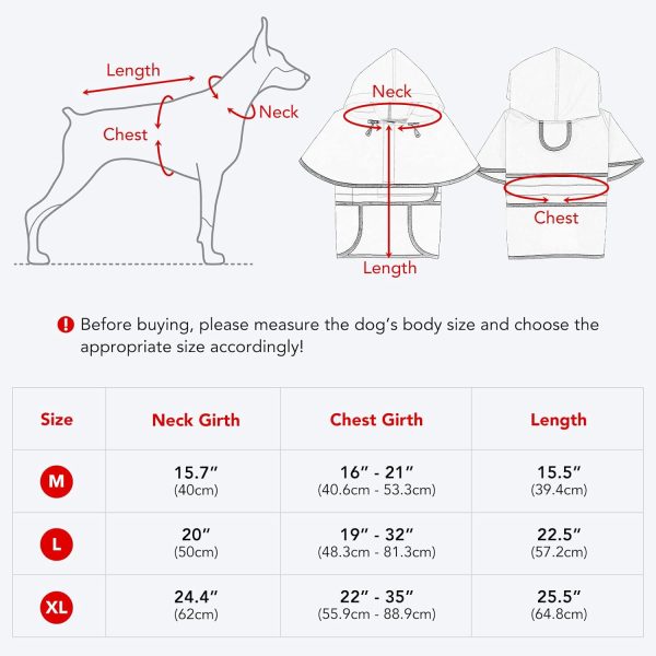 Waterproof Dog Raincoats - Adjustable Lightweight Pet Rain Coat Dog Slicker Poncho, Safety Dog Raincoats with Reflective Strip and Leash Hole for Small, Medium, Large Dogs (X-Large, RED)