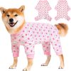Dog Recovery Suit for Small Medium Large Dogs, Pet Onesie After Surgery Comfort Dog Bodysuit Anti Licking (Small, Purple Bunny)