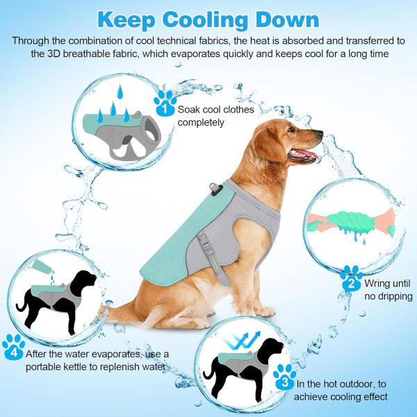Dog Cooling Vest Dog Harness Cooler Jacket with Portable Water Bottle, for Walking Dog, Outdoor Camping and Hunting Training.(XXL)
