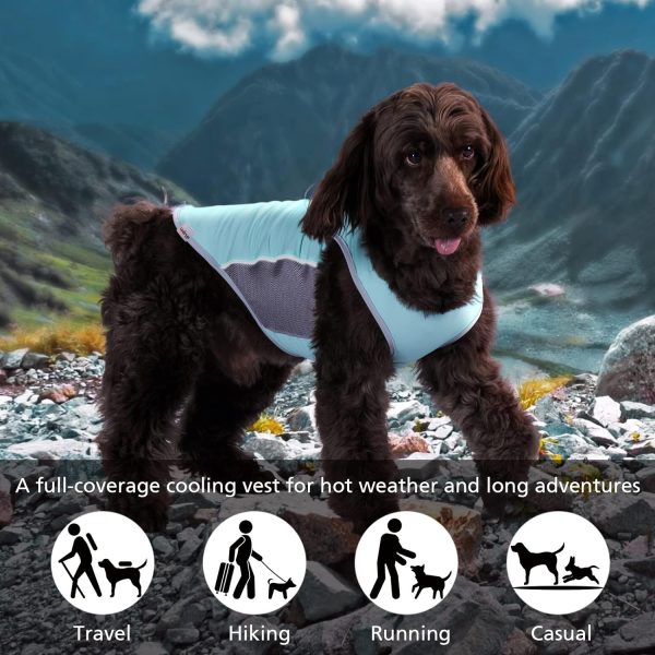 UPF 50+ Sun Protection Dog Shirt,Quick-Dry Soft Dog Clothes for Medium Dogs Boy, Breathable Lightweight Dog Tshirts with Reflective Strip Sleeveless Dog Vest Pet Apparel Cat Outfit