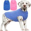 71ad5gtVh9L._AC_SL1360 Dog Shirt,Combed Cotton T-Shirts,Soft Cool Boy Girl Tee for Extra Large Dogs Labrador,Pink Rose Striped XXXL