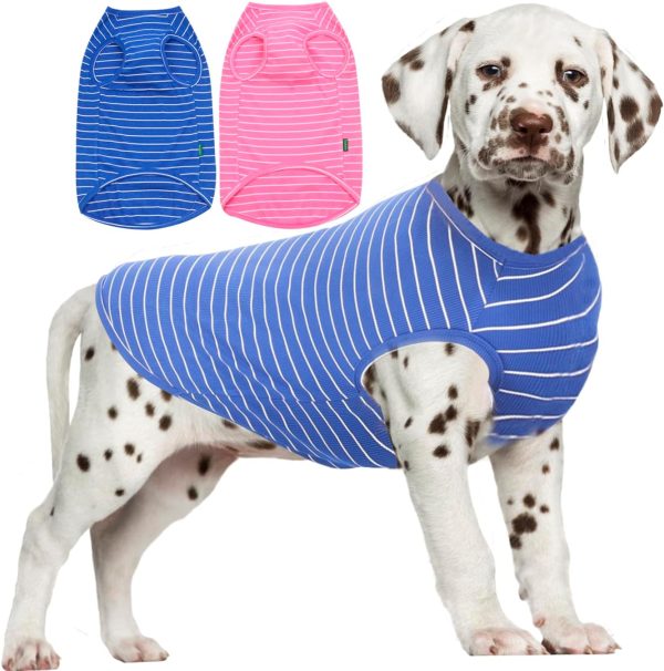 71ad5gtVh9L._AC_SL1360 Dog Shirt,Combed Cotton T-Shirts,Soft Cool Boy Girl Tee for Extra Large Dogs Labrador,Pink Rose Striped XXXL