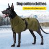 Dog Raincoat - Waterproof Dog Winter Jackets Windproof Coat with Velvet Inner Winter Dog Rain Coat with Reflective Strip,Black XL