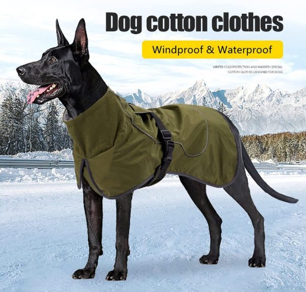 Dog Raincoat - Waterproof Dog Winter Jackets Windproof Coat with Velvet Inner Winter Dog Rain Coat with Reflective Strip,Black XL