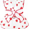 Dog Dresses for Small Dogs Girl Female Dog Clothes Cat Clothes Cat Dress Cute Cotton Extra Small Summer Clothes Bow Decor Printed Strawberry Dog Birthday Outfit Small Puppy Clothes White XL