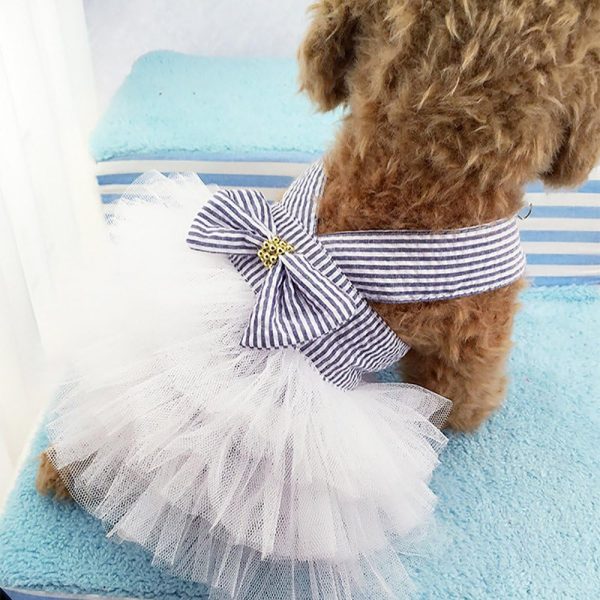 Fancy Puppy Dress Yorkie Dresses for Small Girl Dogs Harness Outfits Princess Costumes M