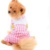 Dog Outfits for Small Dogs Boy Girls Summer Shirts with Plaid Pants Jumpsuits One Piece Apparel for Cats Puppies Chihuahua Clothes Adorable Overalls for Medium Pets 4 Legs Spring