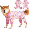 Dog Recovery Suit for Small Medium Large Dogs, Pet Onesie After Surgery Comfort Dog Bodysuit Anti Licking (Small, Purple Bunny)