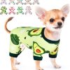 Pet Clothes Puppy Clothes for Small Dogs Boy Girl - Soft Stretch Dog Pajamas Dog Jumpsuit Cute Avocado Pattern Dog Pjs Shirts Dog Outfits Onesies for Chihuahua Yorkshire Teacup Dogs Cat Clothing