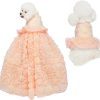 Dogs Wedding Dresses Flower Tutu Skirt with Detachable Train for Small Medium Dog Pet Outfit Formal Apparel Princess Clothes for Birthday Party Costume (Pink Set, XL)